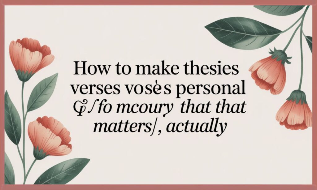 These Verses Personal 