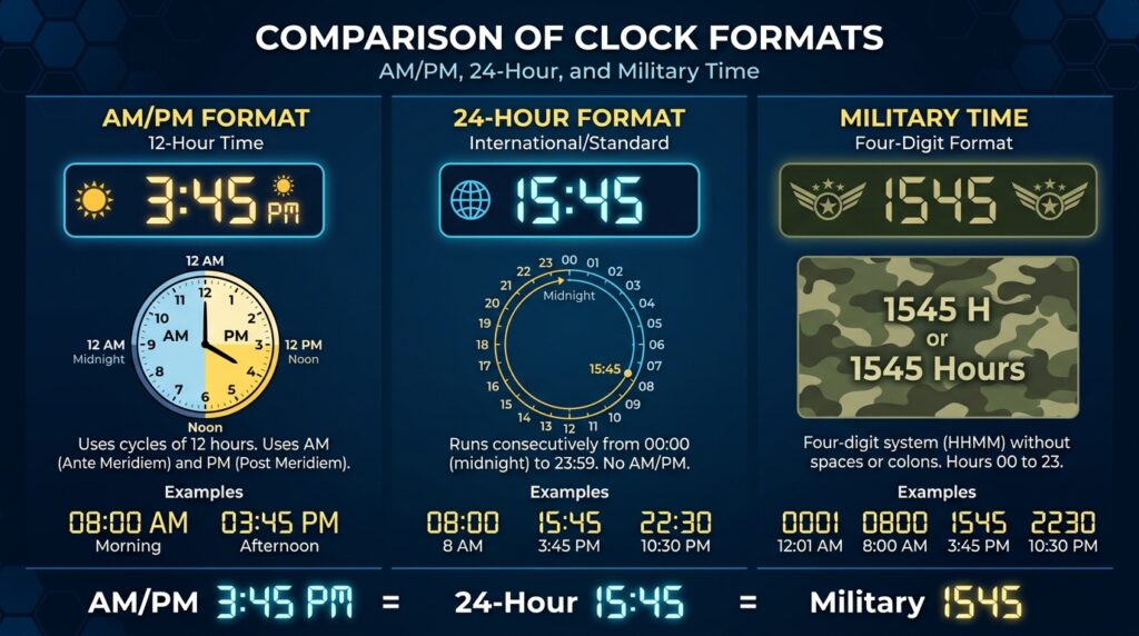 AM/PM, 24-Hour Time, and Military Time