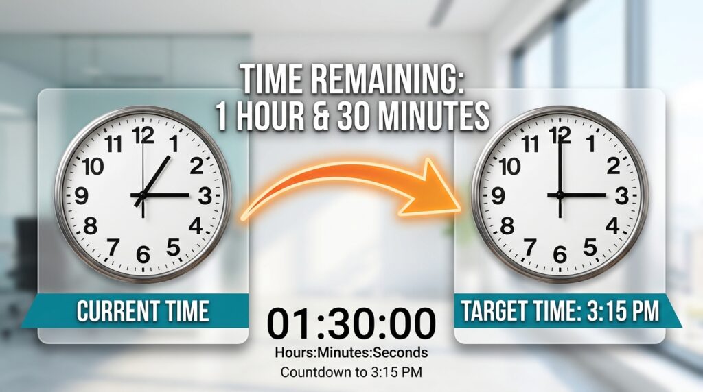 how long until 3:15 PM