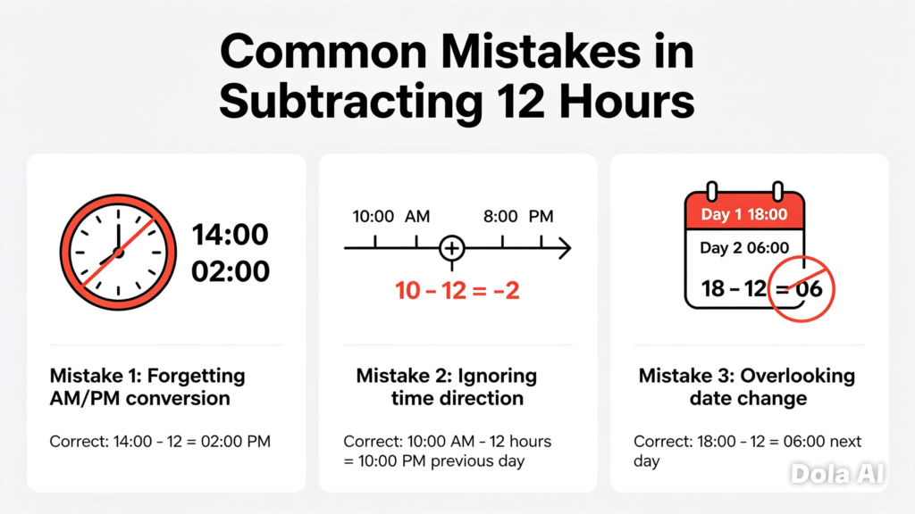 Subtracting 12 Hours