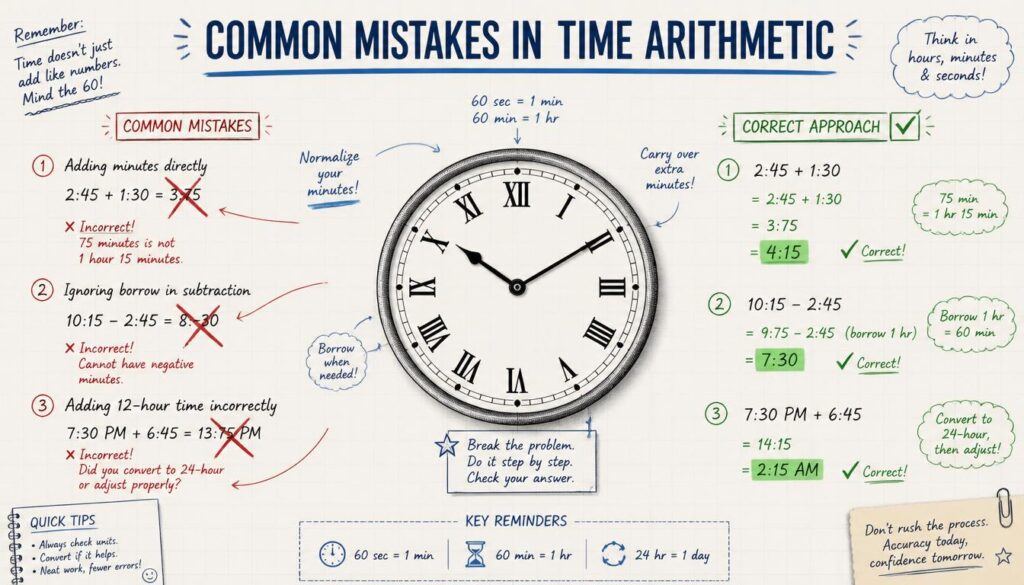 Common Mistakes in Time Arithmetic