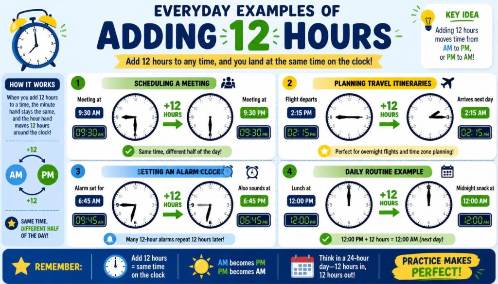 Everyday Examples of Adding 12 Hours