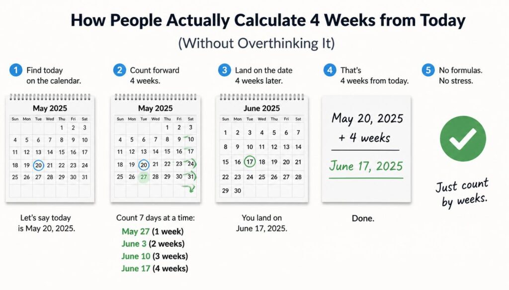 Calculate 4 Weeks from Today